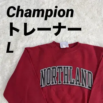 Champion 북부 로고 트레이너 빨간색 남녀 공용