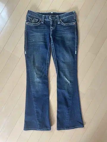 True Religion 플레어 데님 다크 블루