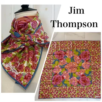 새상품급 JimThompson 짐 톰슨 꽃무늬 대형 스카프 핑크