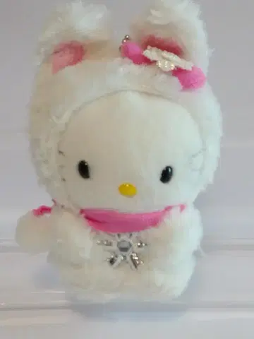 홋카이도 한정 눈 토끼 헬로키티 봉제 인형 키링 2001년