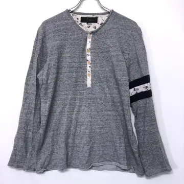 ACL 쿠치나시 아메카지 00s 구제 의류 미니 꽃무늬 절개 헨리넥 롱T