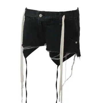 S garter 데님 반바지 black M