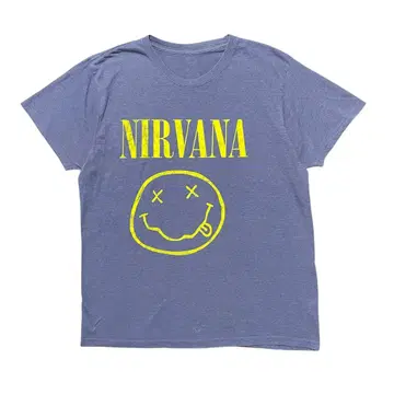 구제 의류 NIRVANA 닐바나 스마일 락 티셔츠