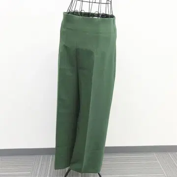 자라 ZARA 와이드 팬츠 M 그린 오피스 캐주얼 고급 무지