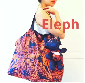 Eleph 코끼리 에코백 네이비 컬러 오렌지