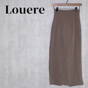 Louere 루에레 펜슬 스커트 롱 기장 슬릿 백 밴딩 브라운