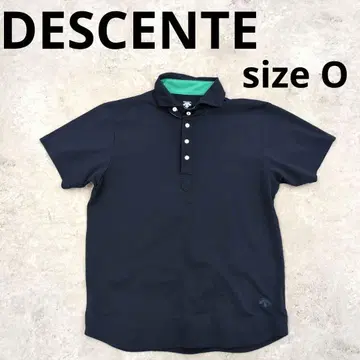 247 DESCENTE 네이비 피케 셔츠 그린 옷깃 O
