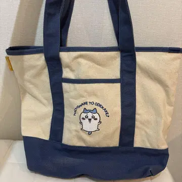 치이카와와 하치와레 에코백 베이지 네이비