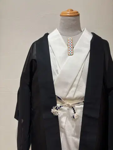 여름 겉옷 문사 다크 네이비 (블랙) x 빨간색 등 자수 새상품급 중고