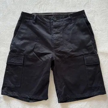 블랙 카고 숏팬츠 사이드 포켓