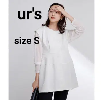유어즈ur's 본딩 페플럼 상의 베스트 화이트 size S