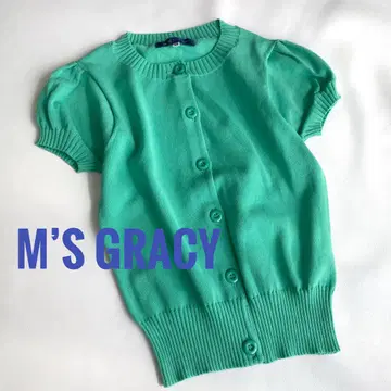 M'S GRACY 엠즈그레이시 반팔 가디건 에메랄드 그린