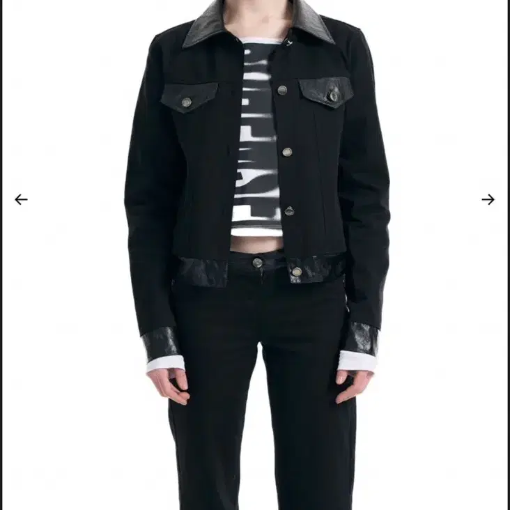 【BOHEMIAN SEOUL】【BOHEMSEO】 JACKET BOHEMIAN SEOUL】BOHEMSEO HIGH NECK SHORT MUSTANG IN BLACK