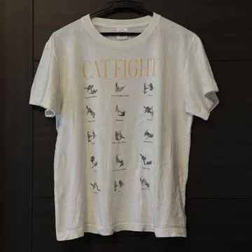 고양이전 cat fight tee vanilla S 사이즈