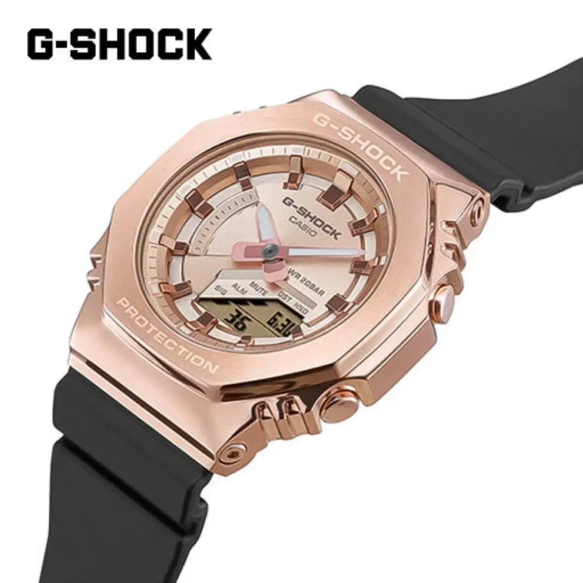 Casio G-shock G-Yal Oak Mini s2100 Black Rose Gold Watch (New