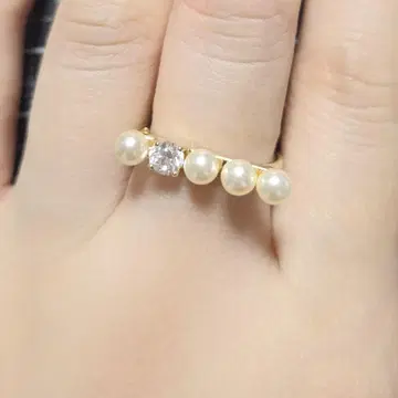 골드 펄 반지