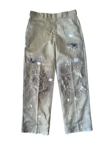 Dickies 더블니 리메이크 커스텀 데미지 가공 핸드메이드
