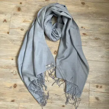 실크 혼방 캐시미어 울 스톨 머플러 아이스 블루 네팔제