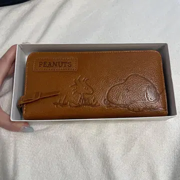 PEANUTS 스누피 장지갑 브라운