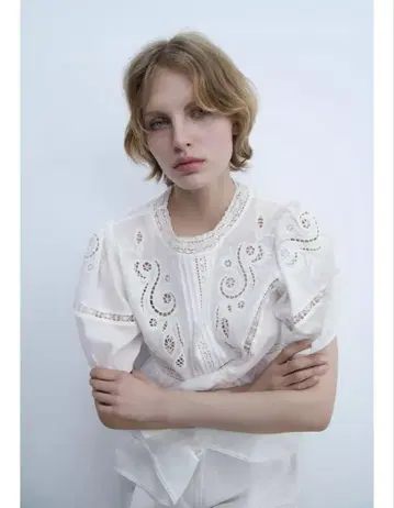 ZARA 자라 ZW COLLECTION 로맨틱 자수 블라우스 M