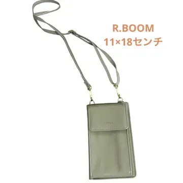 R.BOOM 그레이 그린 사코슈 11 x 18cm 가죽 미사용 새상품