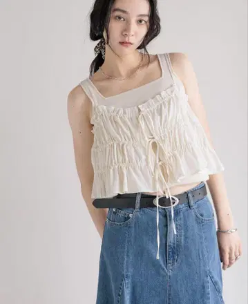 LOWRYSFARM 셔링 뷔스티에