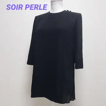 소와르페를 도쿄 소와르 포멀 7분 소매 블라우스 버튼 슬릿