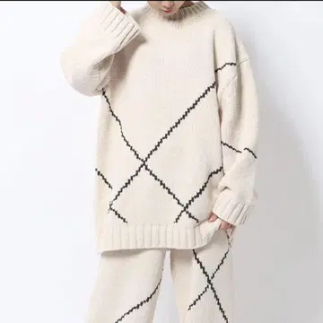 오버사이즈 니트 룸웨어 베이지