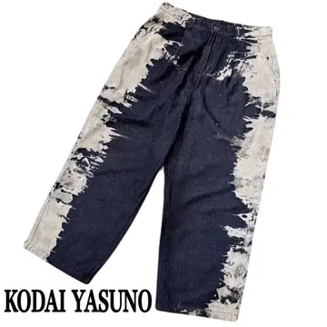 KODAI YASUNO 타이다이 와이드 블랙 데님 팬츠 크레이터