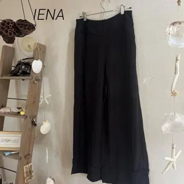 IENA 블랙 린넨 혼방 와이드 팬츠 사이즈 36