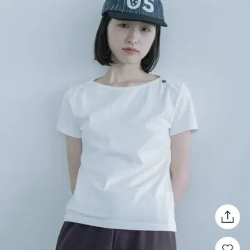 OHESHIO DOT BUTTON T-SHIRT, WHITE