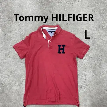 247 Tommy Hilfiger 핑크 피케 셔츠 H 자수 L
