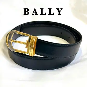 BALLY 발리 가죽 벨트 남성용 골드 버클 로고 각인 블랙