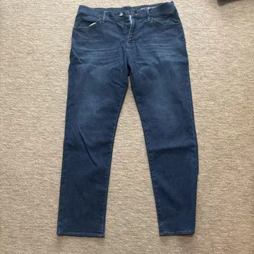 오카야마 DENIM 다크 블루 스트레이트 청바지