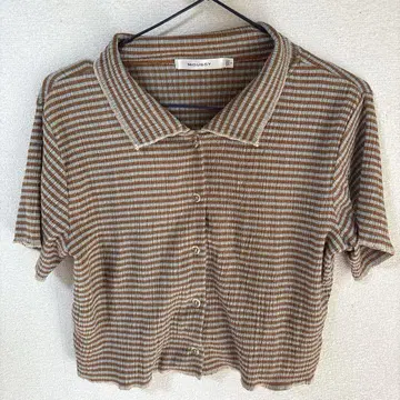 MOUSSY 보더 드롭 피케 셔츠
