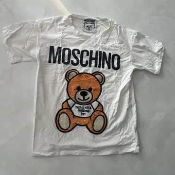 MOSCHINO 곰 자수 티셔츠 S 사이즈