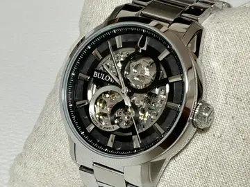BULOVA 브로바 96A208 스켈레톤 오토매틱 손목시계