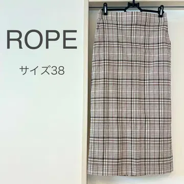 ROPE 체크 하이웨스트 타이트 스커트 38