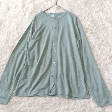 새상품급 prit 벨기에 린넨 천축 7부 소매 크루넥 가디건 일본제