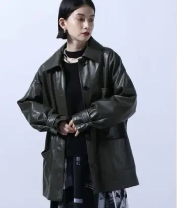 신세틱 레더 커버올 자켓 HARE