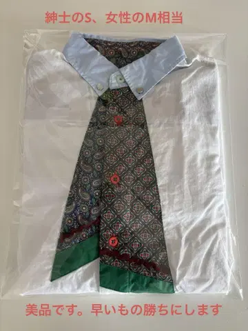 카와타니 셔츠: 넥타이풍 캐주얼 셔츠 화이트 (새상품급)