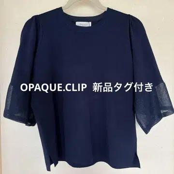 OPAQUE.CLIP 네이비 5부 소매 상의