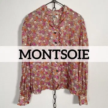 일본제 MONTSOIE 80년대 빈티지 꽃무늬 프릴 블라우스 쇼와 레트로