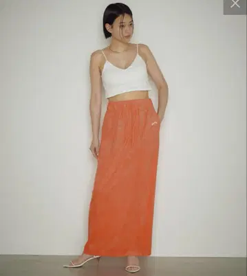 [새상품급] 라운지 드레스 earthy(어씨) 파일 롱 스커트