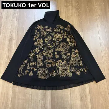 [새상품급] TOKUKO 1er VOL 토쿠코 소매 메쉬 튜닉 블랙