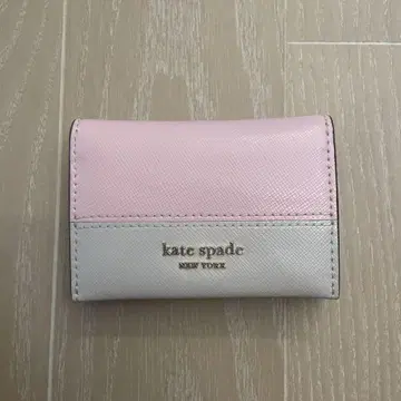 kate spade 반지갑 명함 지갑 핑크/화이트