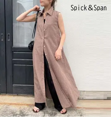 Spick & Span 스픽앤스팬 스트라이프 플레어 원피스 23ss
