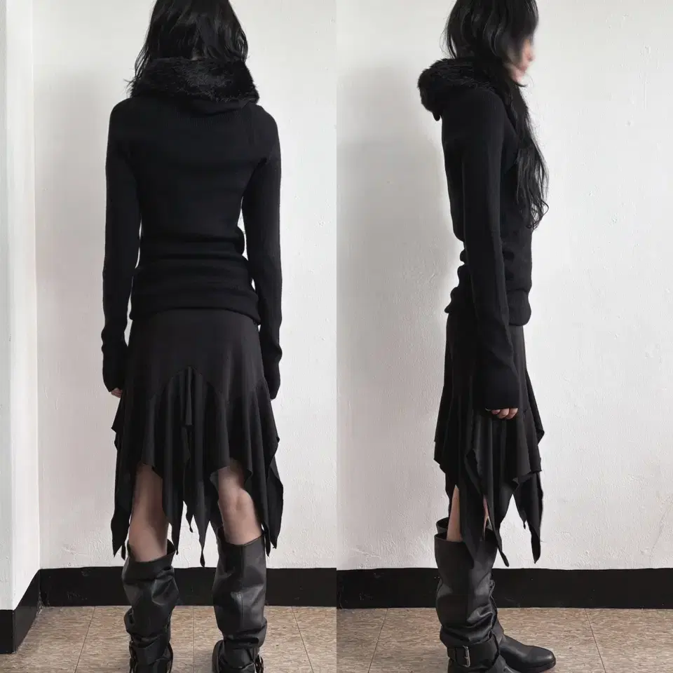 rare* section R Gothic Avant-Garde Fringe Skirt #sectionr,#vkei