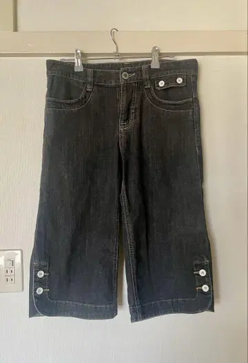 litmus vintage / 블랙 데님 크롭 팬츠