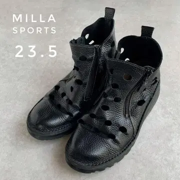 Milla sports 23.5 펀칭 부츠 샌들 가죽 블랙